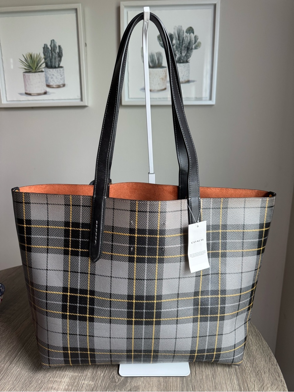 Coach Box Program Black Multi Plaid Print Highline